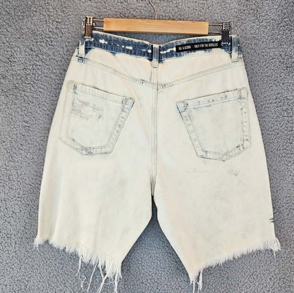 Oak & Acorn Men's Super Distressed Bleached Jean Short Sz 28 Raw Hem Punk Grunge - Picture 6 of 11